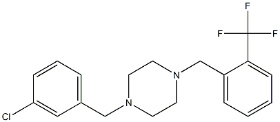 1-(3-chlorobenzyl)-4-[2-(trifluoromethyl)benzyl]piperazine 结构式