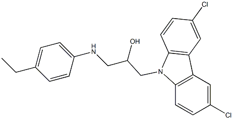 1-(3,6-dichloro-9H-carbazol-9-yl)-3-(4-ethylanilino)-2-propanol 结构式