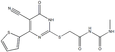 N-({[5-cyano-6-oxo-4-(2-thienyl)-1,6-dihydro-2-pyrimidinyl]sulfanyl}acetyl)-N'-methylurea 结构式