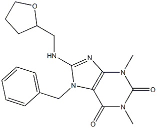 7-benzyl-1,3-dimethyl-8-[(tetrahydro-2-furanylmethyl)amino]-3,7-dihydro-1H-purine-2,6-dione 结构式