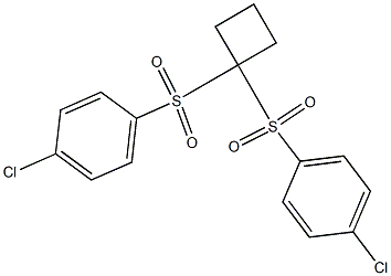 1-chloro-4-({1-[(4-chlorophenyl)sulfonyl]cyclobutyl}sulfonyl)benzene 结构式