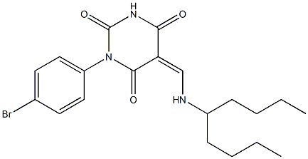 1-(4-bromophenyl)-5-{[(1-butylpentyl)amino]methylene}-2,4,6(1H,3H,5H)-pyrimidinetrione 结构式