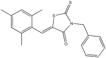 3-benzyl-5-(mesitylmethylene)-2-thioxo-1,3-thiazolidin-4-one 结构式