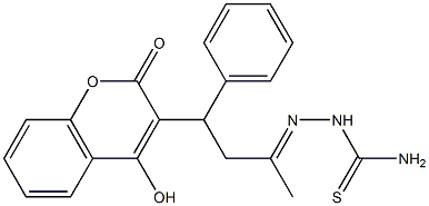 3-{3-[(aminocarbothioyl)hydrazono]-1-phenylbutyl}-4-hydroxy-2H-chromen-2-one 结构式