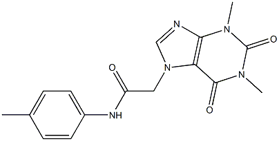 2-(1,3-dimethyl-2,6-dioxo-1,2,3,6-tetrahydro-7H-purin-7-yl)-N-(4-methylphenyl)acetamide 结构式