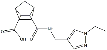 3-({[(1-ethyl-1H-pyrazol-4-yl)methyl]amino}carbonyl)bicyclo[2.2.1]heptane-2-carboxylic acid 结构式