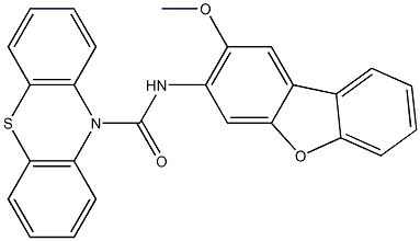 N-(2-methoxydibenzo[b,d]furan-3-yl)-10H-phenothiazine-10-carboxamide 结构式