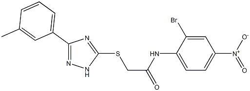 N-{2-bromo-4-nitrophenyl}-2-{[3-(3-methylphenyl)-1H-1,2,4-triazol-5-yl]sulfanyl}acetamide 结构式