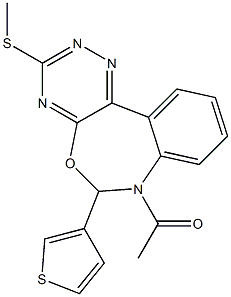 7-acetyl-6-(3-thienyl)-6,7-dihydro[1,2,4]triazino[5,6-d][3,1]benzoxazepin-3-yl methyl sulfide 结构式