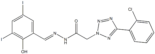 2-[5-(2-chlorophenyl)-2H-tetraazol-2-yl]-N'-(2-hydroxy-3,5-diiodobenzylidene)acetohydrazide 结构式