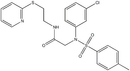 2-{3-chloro[(4-methylphenyl)sulfonyl]anilino}-N-[2-(2-pyridinylsulfanyl)ethyl]acetamide 结构式