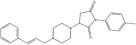 3-(4-cinnamyl-1-piperazinyl)-1-(4-methylphenyl)-2,5-pyrrolidinedione 结构式