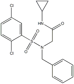 2-{benzyl[(2,5-dichlorophenyl)sulfonyl]amino}-N-cyclopropylacetamide 结构式