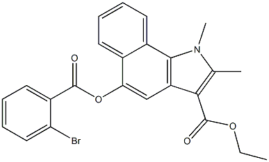 ethyl 5-[(2-bromobenzoyl)oxy]-1,2-dimethyl-1H-benzo[g]indole-3-carboxylate 结构式