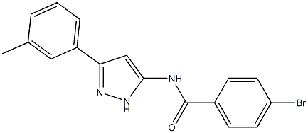 4-bromo-N-[3-(3-methylphenyl)-1H-pyrazol-5-yl]benzamide 结构式