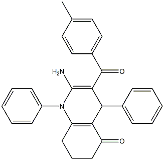 2-amino-3-(4-methylbenzoyl)-1,4-diphenyl-4,6,7,8-tetrahydro-5(1H)-quinolinone 结构式