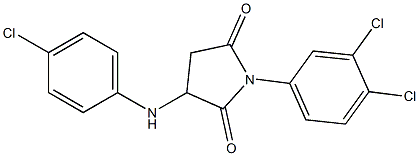 3-(4-chloroanilino)-1-(3,4-dichlorophenyl)-2,5-pyrrolidinedione 结构式