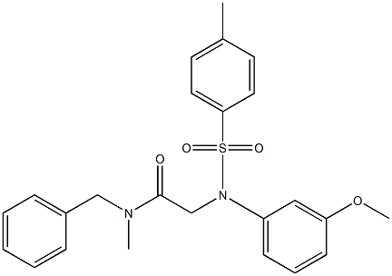 N-benzyl-2-{3-methoxy[(4-methylphenyl)sulfonyl]anilino}-N-methylacetamide 结构式