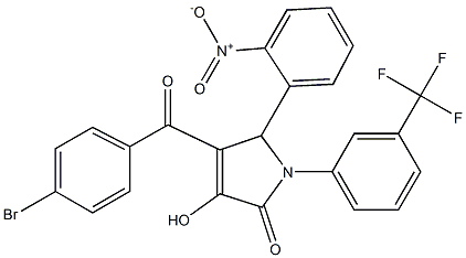 4-[(4-bromophenyl)carbonyl]-3-hydroxy-5-{2-nitrophenyl}-1-[3-(trifluoromethyl)phenyl]-1,5-dihydro-2H-pyrrol-2-one 结构式