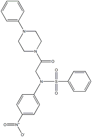 N-{4-nitrophenyl}-N-[2-oxo-2-(4-phenylpiperazin-1-yl)ethyl]benzenesulfonamide 结构式