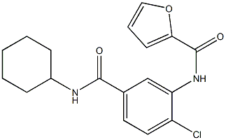 N-{2-chloro-5-[(cyclohexylamino)carbonyl]phenyl}-2-furamide 结构式