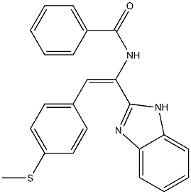 N-{1-(1H-benzimidazol-2-yl)-2-[4-(methylsulfanyl)phenyl]vinyl}benzamide 结构式