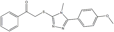 2-({4-methyl-5-[4-(methyloxy)phenyl]-4H-1,2,4-triazol-3-yl}sulfanyl)-1-phenylethanone 结构式