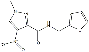 N-(2-furylmethyl)-4-nitro-1-methyl-1H-pyrazole-3-carboxamide 结构式