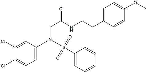 2-[3,4-dichloro(phenylsulfonyl)anilino]-N-[2-(4-methoxyphenyl)ethyl]acetamide 结构式