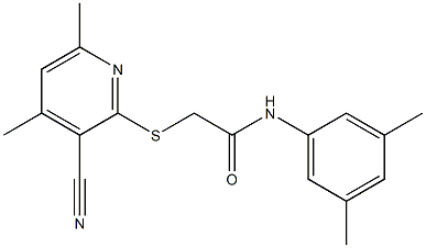 2-[(3-cyano-4,6-dimethylpyridin-2-yl)sulfanyl]-N-(3,5-dimethylphenyl)acetamide 结构式