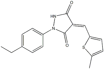 1-(4-ethylphenyl)-4-[(5-methyl-2-thienyl)methylene]-3,5-pyrazolidinedione 结构式