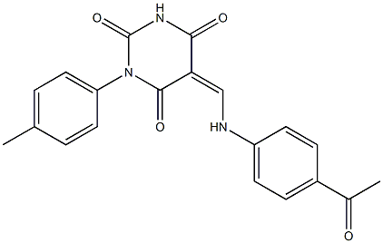 5-[(4-acetylanilino)methylene]-1-(4-methylphenyl)-2,4,6(1H,3H,5H)-pyrimidinetrione 结构式