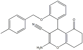 2-amino-4-{2-[(4-methylbenzyl)oxy]phenyl}-5-oxo-5,6,7,8-tetrahydro-4H-chromene-3-carbonitrile 结构式