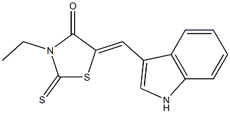 3-ethyl-5-(1H-indol-3-ylmethylene)-2-thioxo-1,3-thiazolidin-4-one 结构式