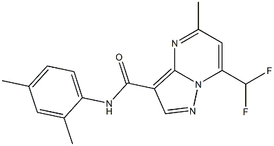 7-(difluoromethyl)-N-(2,4-dimethylphenyl)-5-methylpyrazolo[1,5-a]pyrimidine-3-carboxamide 结构式