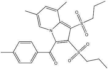 [6,8-dimethyl-1,2-bis(propylsulfonyl)-3-indolizinyl](4-methylphenyl)methanone 结构式