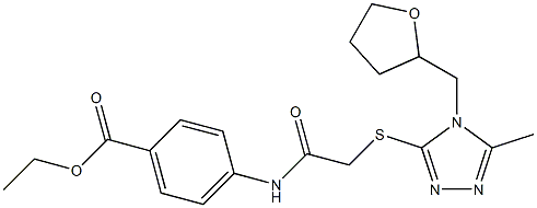 ethyl 4-[({[5-methyl-4-(tetrahydro-2-furanylmethyl)-4H-1,2,4-triazol-3-yl]sulfanyl}acetyl)amino]benzoate 结构式