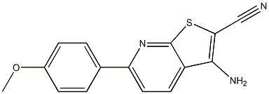 3-amino-6-(4-methoxyphenyl)thieno[2,3-b]pyridine-2-carbonitrile 结构式