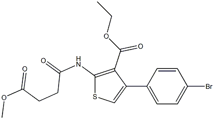 ethyl 4-(4-bromophenyl)-2-[(4-methoxy-4-oxobutanoyl)amino]thiophene-3-carboxylate 结构式