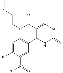 2-methoxyethyl 4-{4-hydroxy-3-nitrophenyl}-6-methyl-2-oxo-1,2,3,4-tetrahydro-5-pyrimidinecarboxylate 结构式