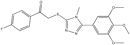 1-(4-fluorophenyl)-2-{[4-methyl-5-(3,4,5-trimethoxyphenyl)-4H-1,2,4-triazol-3-yl]sulfanyl}ethanone 结构式