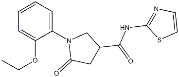 1-(2-ethoxyphenyl)-5-oxo-N-(1,3-thiazol-2-yl)-3-pyrrolidinecarboxamide 结构式