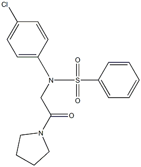 N-(4-chlorophenyl)-N-[2-oxo-2-(1-pyrrolidinyl)ethyl]benzenesulfonamide 结构式