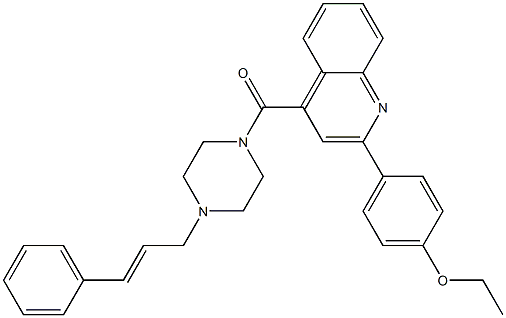 2-(4-ethoxyphenyl)-4-{[4-(3-phenylprop-2-enyl)piperazin-1-yl]carbonyl}quinoline 结构式