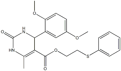 2-(phenylsulfanyl)ethyl 4-(2,5-dimethoxyphenyl)-6-methyl-2-oxo-1,2,3,4-tetrahydro-5-pyrimidinecarboxylate 结构式