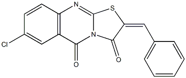 2-benzylidene-7-chloro-5H-[1,3]thiazolo[2,3-b]quinazoline-3,5(2H)-dione 结构式