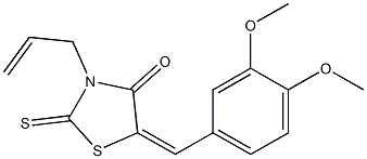 3-allyl-5-(3,4-dimethoxybenzylidene)-2-thioxo-1,3-thiazolidin-4-one 结构式