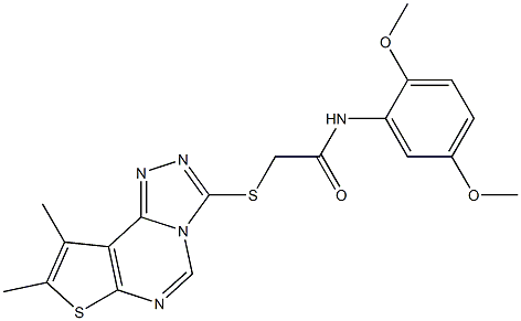 N-(2,5-dimethoxyphenyl)-2-[(8,9-dimethylthieno[3,2-e][1,2,4]triazolo[4,3-c]pyrimidin-3-yl)sulfanyl]acetamide 结构式