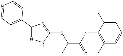 N-(2,6-dimethylphenyl)-2-{[3-(4-pyridinyl)-1H-1,2,4-triazol-5-yl]sulfanyl}propanamide 结构式