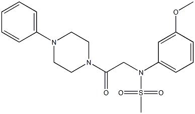 N-(3-methoxyphenyl)-N-[2-oxo-2-(4-phenylpiperazin-1-yl)ethyl]methanesulfonamide 结构式